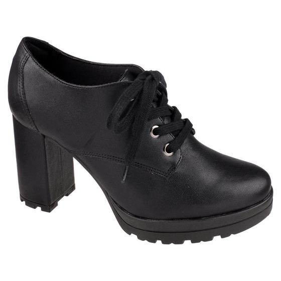 Imagem de Sapato Oxford Bebecê Meia Pata e Salto Alto T5018-278 Feminino-Preto