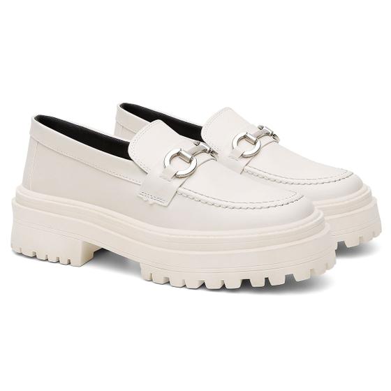 Imagem de Sapato Oxford Form's Casual Mocassim Feminino Sola Tratorada Preto 025