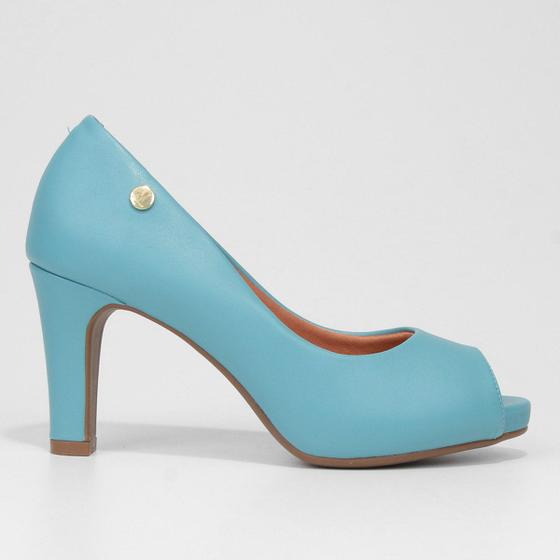 Sapato Vizzano Peep Toe CamurÃ§a Sapato Peep Peep Toe Vizzano