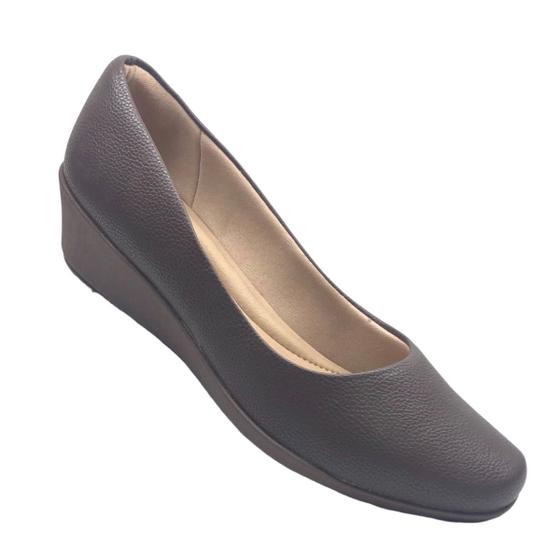Sapato Piccadilly Feminino Anabela Social Conforto Uniforme Ortopédico ...