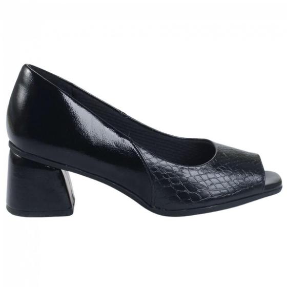 Sapato Salto Médio Peeptoe Feminino Piccadilly 715021 Preto