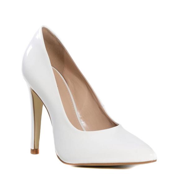 Imagem de Sapato Scarpin Feminino Bico Fino Zariff Verniz Branco