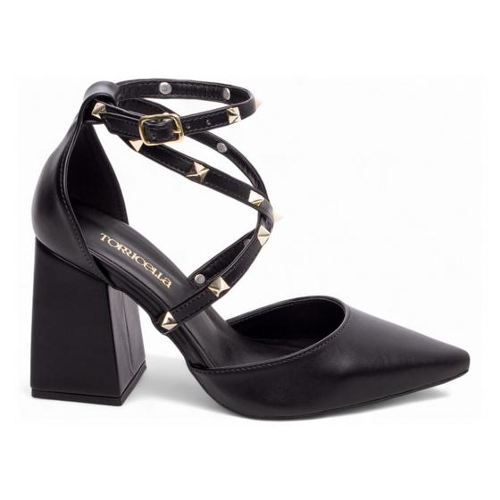 Imagem de Sapato Scarpin Feminino Preto Salto Grosso 8,5cm 66077A