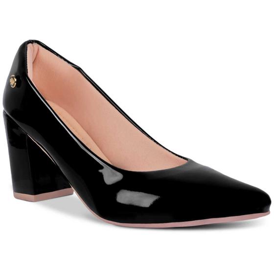 Sapato Scarpin Feminino Salto Alto Verniz Bico Fino 225 Takata