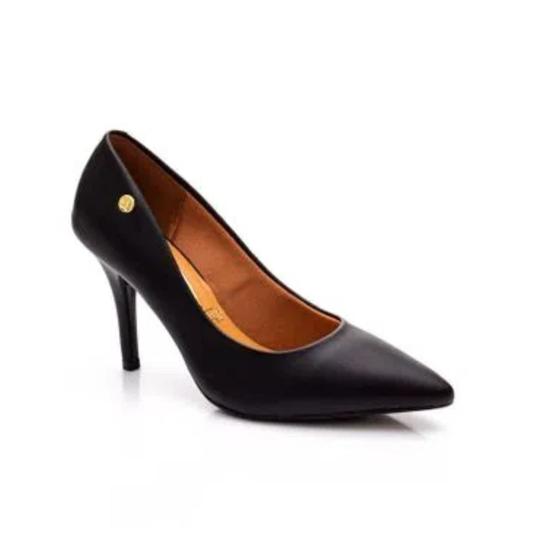 Sapato Scarpin Scarpan Feminino Bico Fino Salto Alto Vizzano Preto