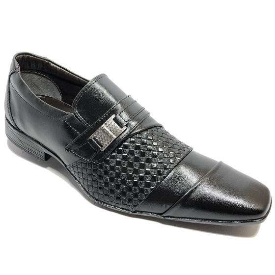 Imagem de Sapato Social Bertelli Textura Metal Masculino - Preto - 41