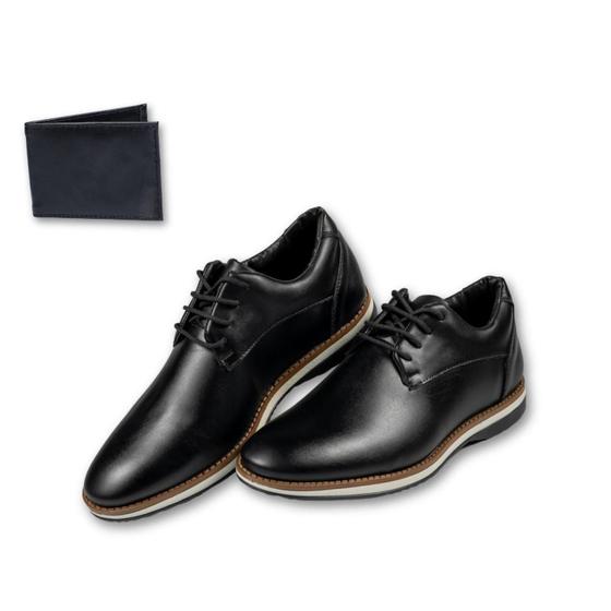 Imagem de Sapato Social + Carteira Masculino Oxford Denver Confortável Sapato Masculino Social Brogue