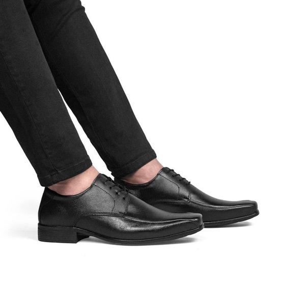 Imagem de Sapato Social Casual Masculino Bico Quadrado  Derby Em Couro 3010