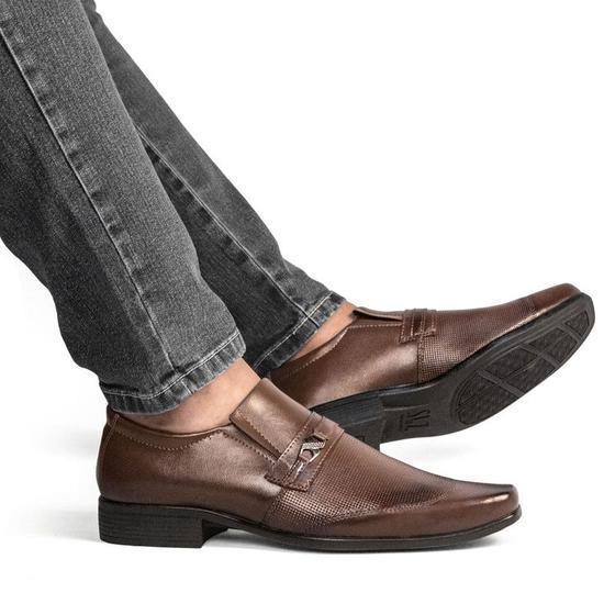 Imagem de Sapato Social Casual Masculino Bico Quadrado Derby Sport Fino 1071