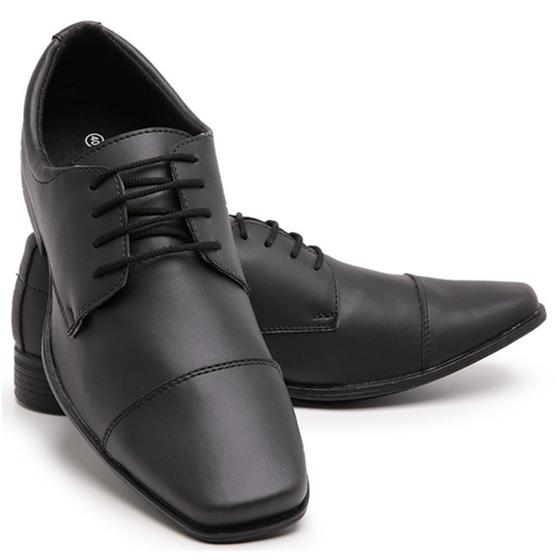 Imagem de Sapato Social Casual Masculino Bico Quadrado Elegante e Moderno Acabamento Brilhoso