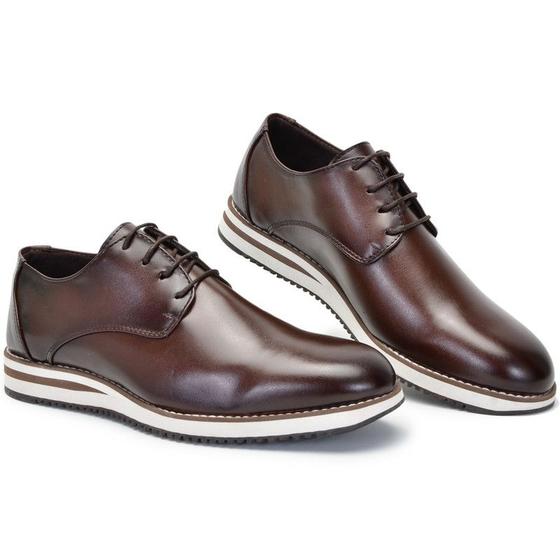 Imagem de Sapato Social Casual Masculino Derby Oxford De Amarrar Super Macio e Leve