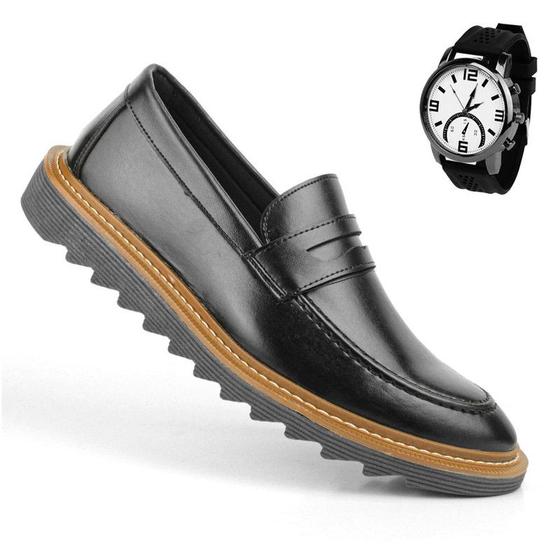 Imagem de Sapato Social Casual Masculino Mocassim Loafer Sola Tratorada 2022