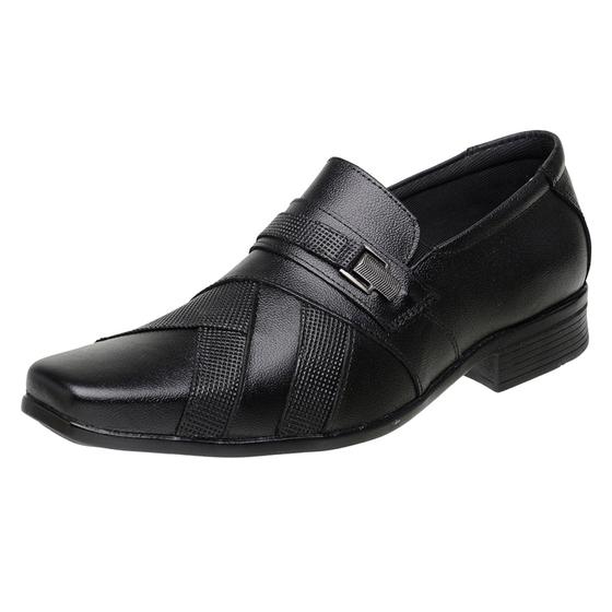 Imagem de Sapato Social de Couro Masculino Leve Macio Confortável - Preto - 3061 - San Lorenzo