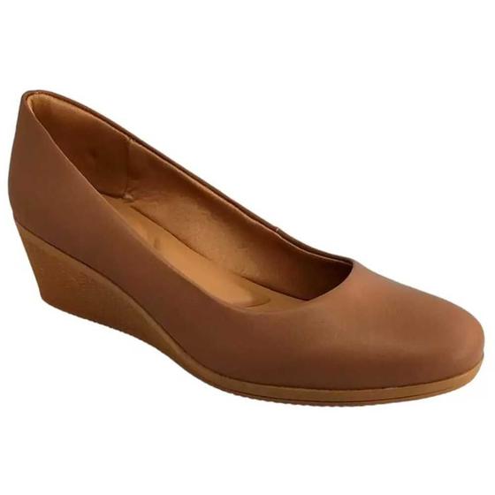 Imagem de Sapato Social Feminino Anabela Camel Usaflex AA3811