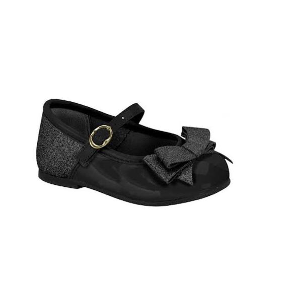 Sapato Social Feminino Infantil Molekinha Bebê Preto/Glitter - 2106. ...
