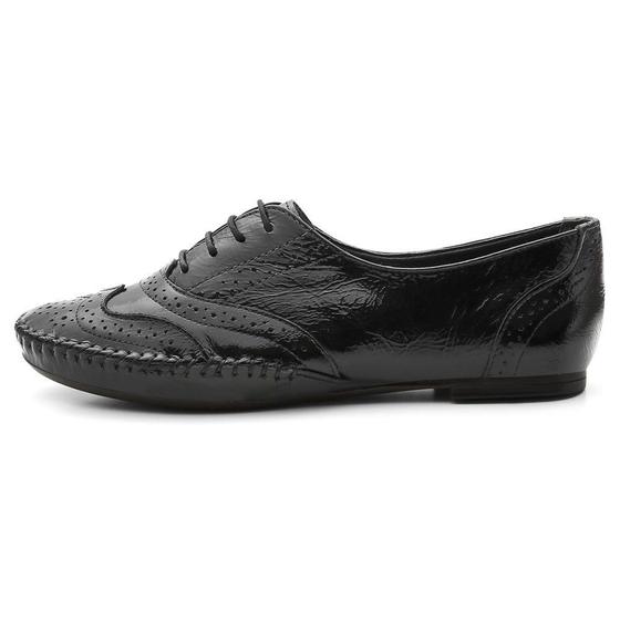 Imagem de Sapato Social Feminino Top Franca Shoes Oxford Confort Verniz Preto