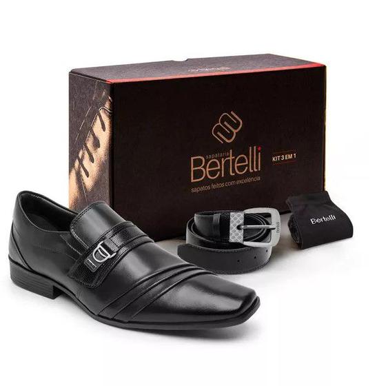 Imagem de Sapato Social Masculino Bertelli 70.210 kit