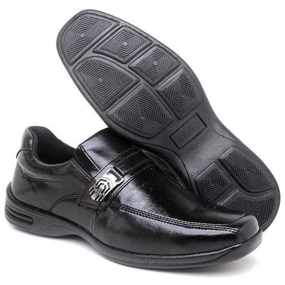 Imagem de Sapato Social Masculino Casual Preto Marrom Fivela Elegante Casual Trabalho