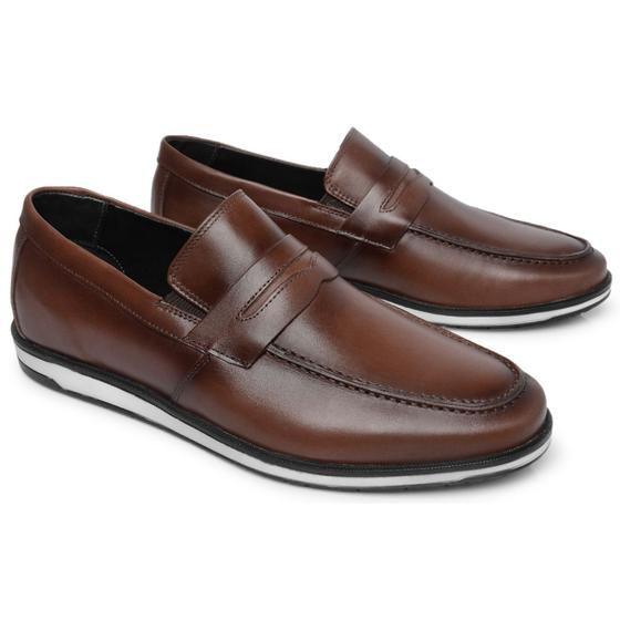 Imagem de Sapato Social Masculino Couro Brogue Ref. 16004 Gravata Cor Café