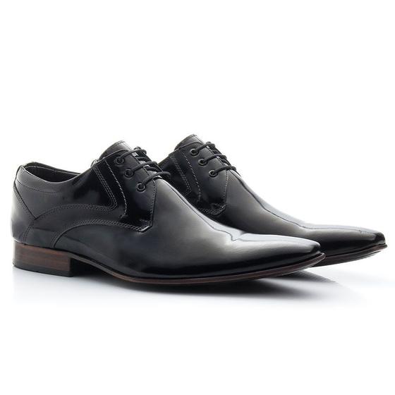 Sapato Social Masculino De Amarrar Preto Solado De Couro Menor preço em Sapato Social Masculino De Amarrar Preto Solado De Couro