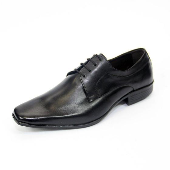 Imagem de sapato social masculino de couro R-9904 preto