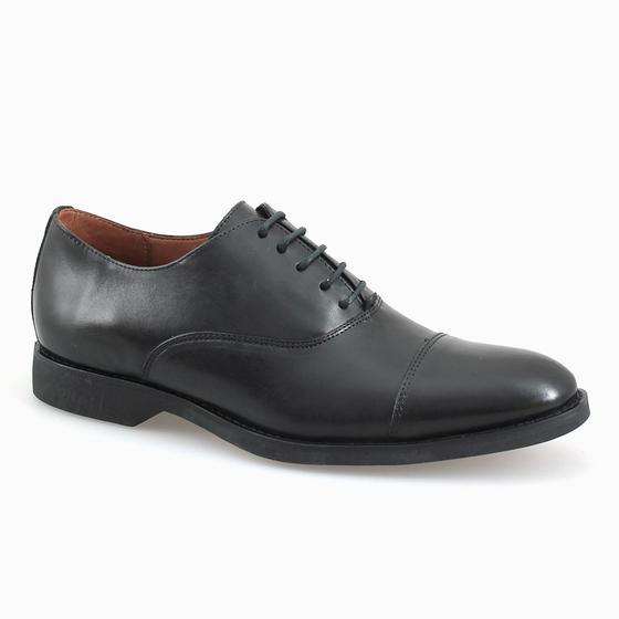 Imagem de Sapato Social Masculino Fino Elegante Couro Semicromo Preto Elegante Casual Confortavel Leve