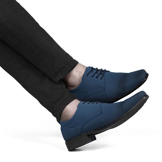 Imagem de Sapato Social Masculino Moderno em Couro com Cadarço Bico Quadrado 1011