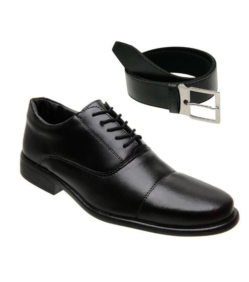 Imagem de Sapato Social Masculino Oxford Cadarço Com Cinto Elegante Confortavel