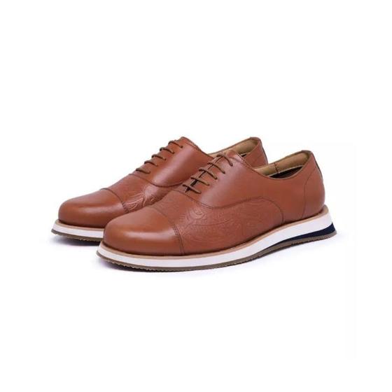 Imagem de Sapato social masculino oxford casual em couro legitimo mocassim confortavel 37 ao 46