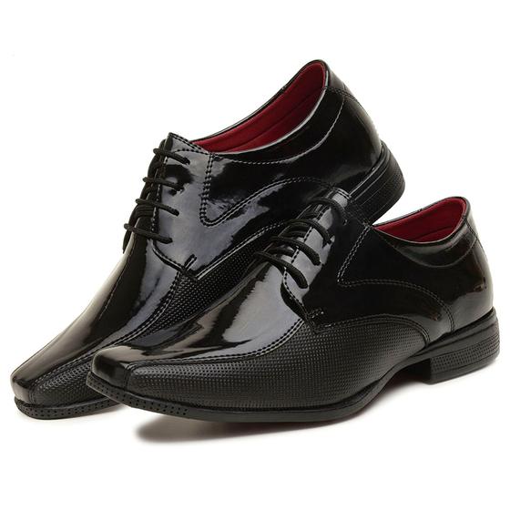 Imagem de Sapato Social masculino preto modelo de amarrar estilo italiano numeração 37 ao 44 ref 101