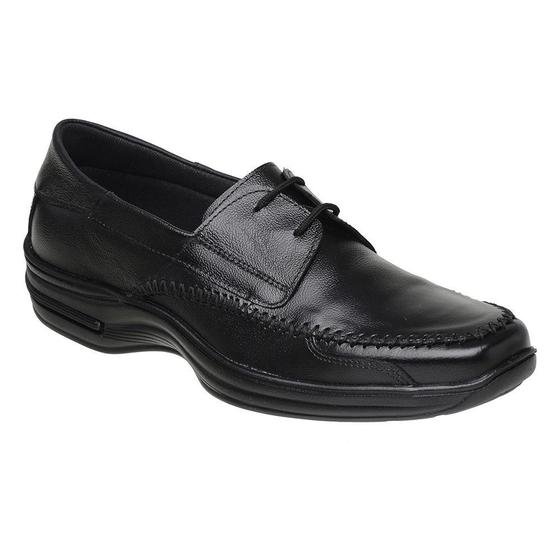 Imagem de Sapato Social Masculino Slider Conforto Em Couro Preto Sanlorenzo 4010