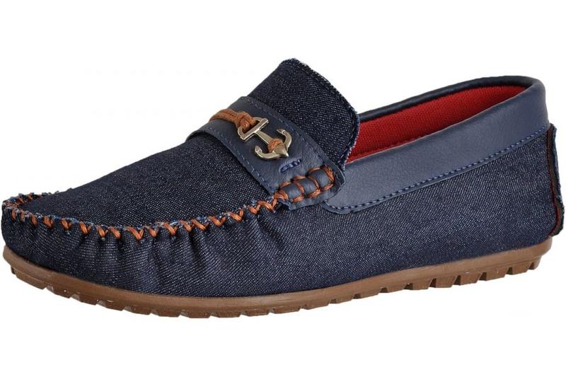 Imagem de Sapato Social Mocassim Infantil Masculino Jeans Esporte Casual Sem Cadarço Confortável Bermuda