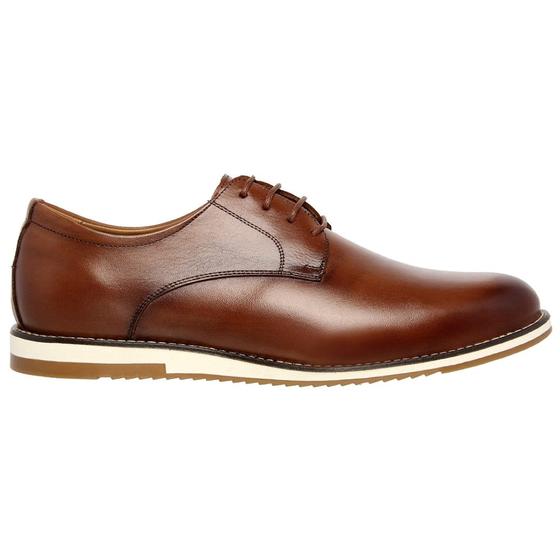 Imagem de Sapato Social Oxford Masculino Cadarço Couro Caramelo