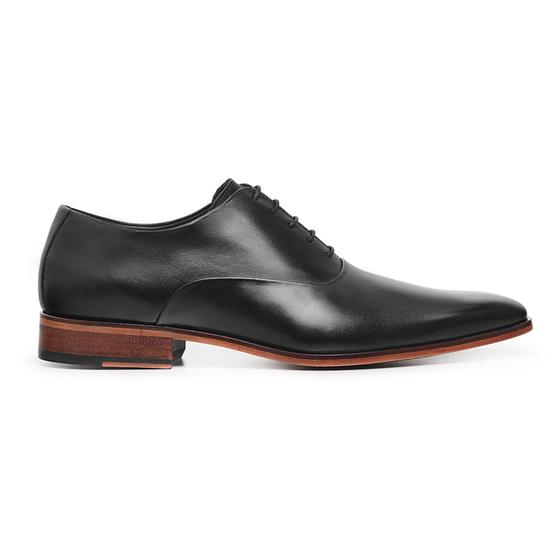 Sapato Social Oxford Preto em Couro Menor preço em Sapato Social Oxford Preto em Couro