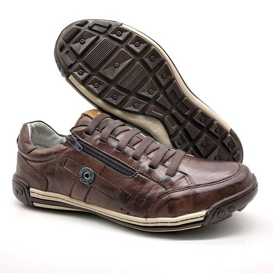Imagem de Sapatos Casual Zíper e Elástico Palmilha Ortopédica 148/03 Brown