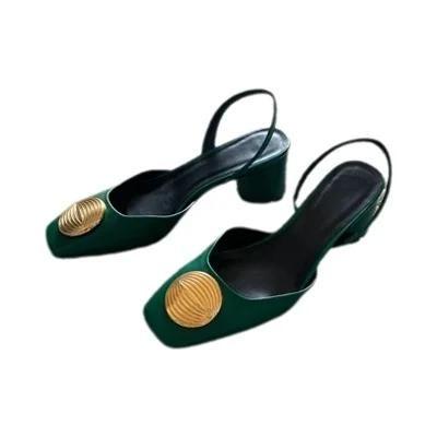 Sapatos Femininos Elegantes De Couro Com Salto Alto E Bico