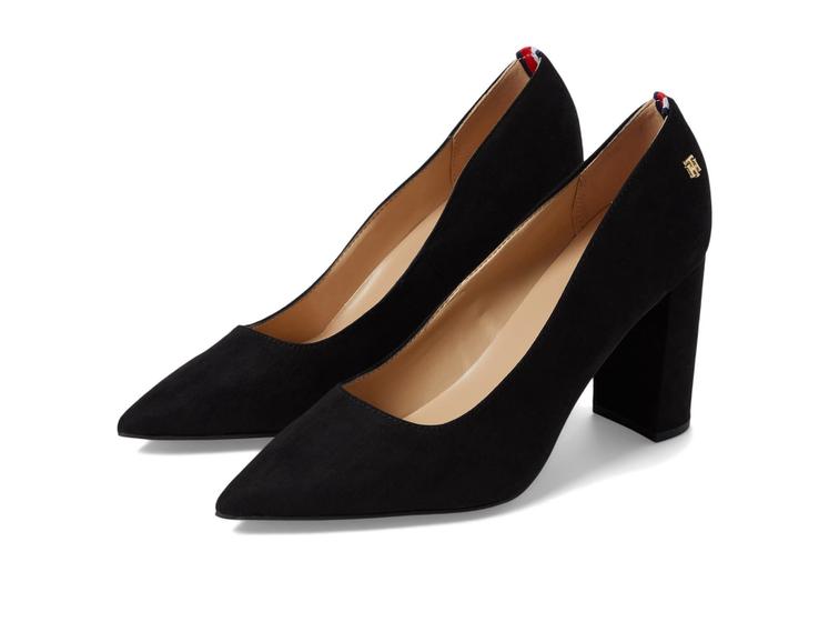 Imagem de Sapatos Femininos Tommy Hilfiger Abilene Pump - Couro Suede Preto - Tamanho 5.5
