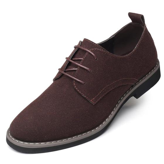 Imagem de Sapatos masculinos didopery, camurça, cadarço, oxfords, marrom, tamanho 12