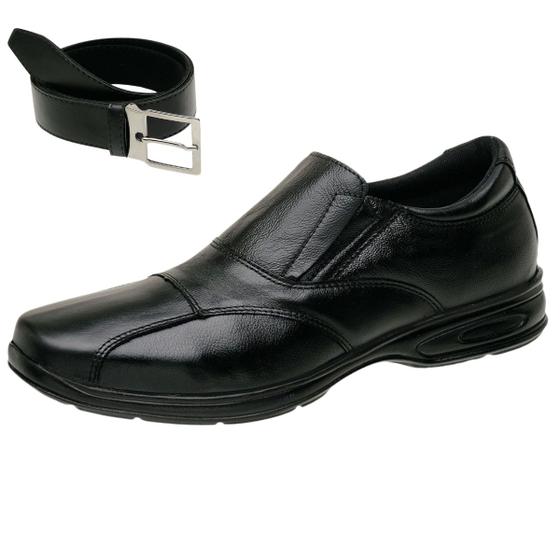 Imagem de Sapatos Masculinos Social de Couro Leve Macio Solado de Borracha com Cinto 5080