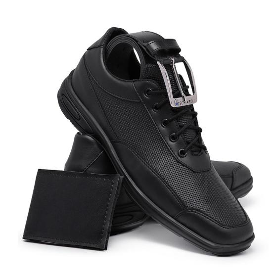 Imagem de Sapatos Masculinos Social Siroco Cardaço Preto + Carteira e Cinto