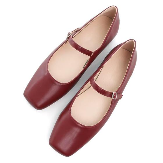 Imagem de Sapatos TN TANGNEST Leather Flats para mulheres, vinho tinto, tamanho 42 (9)