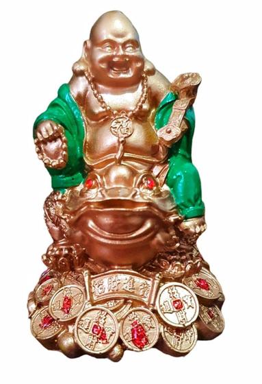 Imagem de Sapo Sorte Fortuna Kaeru Feng Shui Com Buda Prosperidade