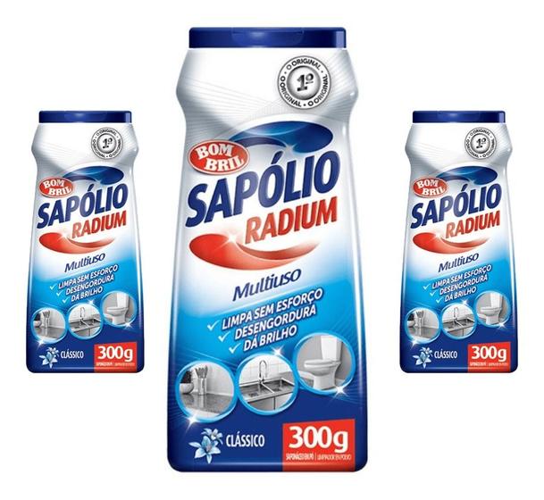 Imagem de Saponáceo Sapólio Radium Pó 300ml Bombril Kit 3