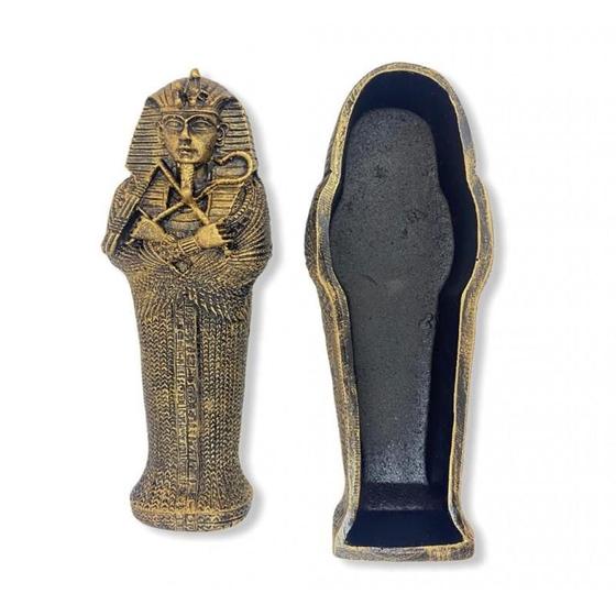 Imagem de Sarcófago Deus Egípcio Anúbis Ou Tutankamon Resina-Escolha