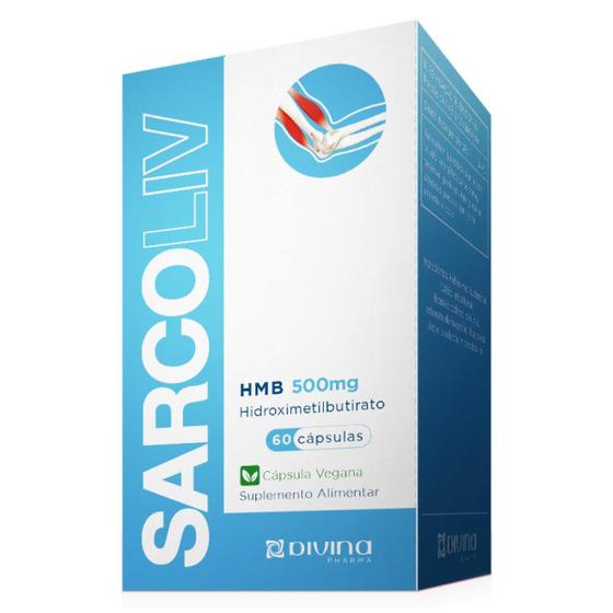 Imagem de Sarcoliv Hmb Hidroximetilbutirato 500Mg 60 Capsulas - Divina