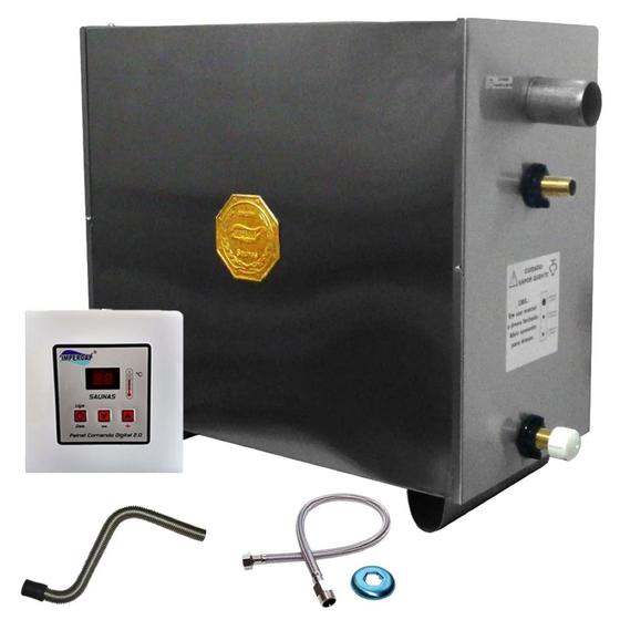 Imagem de Sauna Vapor 24kw + Tubo Aço + Comando Digital Impercap - até 40m³