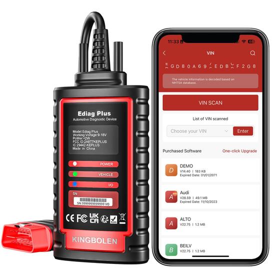 Imagem de Scanner Bluetooth KINGBOLEN Ediag Plus - Compatível com iOS e Android