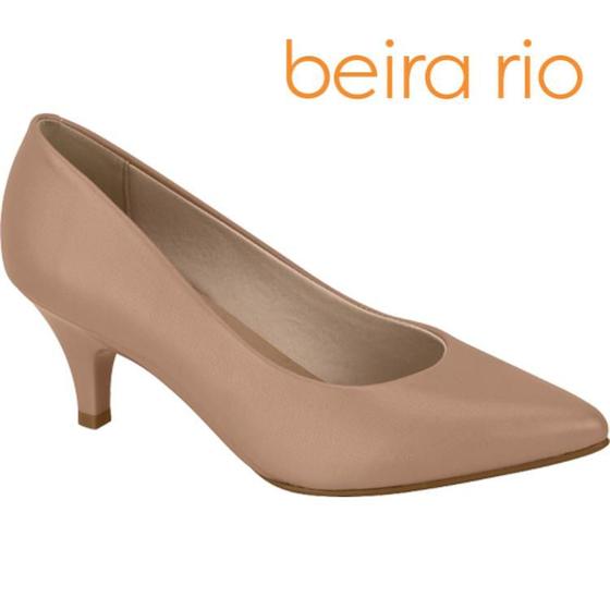 Imagem de  Scarpin Beira Rio Salto Médio Clássico Bico Fino Feminino Napa Turim Conforto