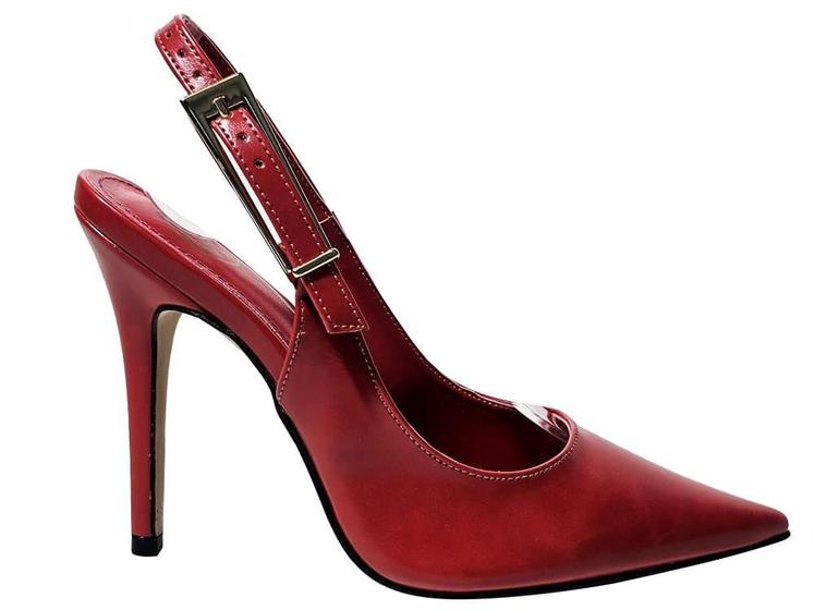 Imagem de Scarpin Feminino Napa Palma Long Beak Com Fivela Retângular