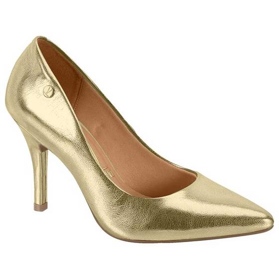 Imagem de Scarpin Feminino Salto Alto Metalizado Dourado Vizzano 1184.1501